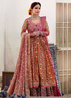 Orange Gota Zardozi Silk Kalidaar Lehenga (3-Piece) - Image 2