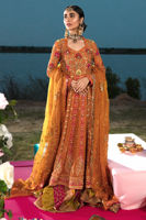 Pakistani Burnt Orange Chikankari Kalidar Lehenga (3-Piece) - Image 5