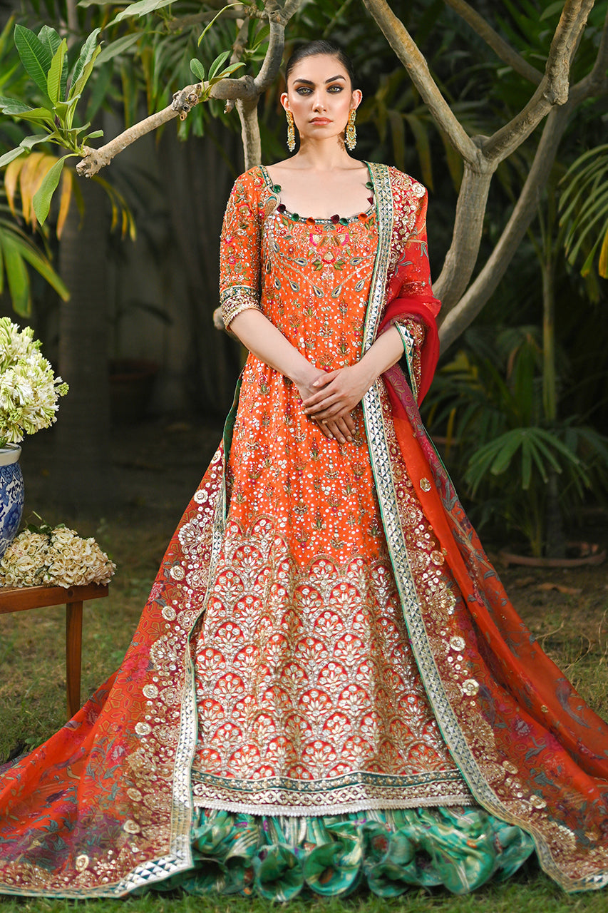 Clementine Zardozi & Gota Cotton Net Lehenga (3-Piece) - Image 1