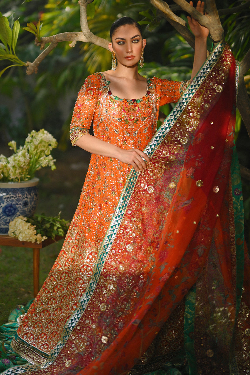 Clementine Zardozi & Gota Cotton Net Lehenga (3-Piece) - Image 2