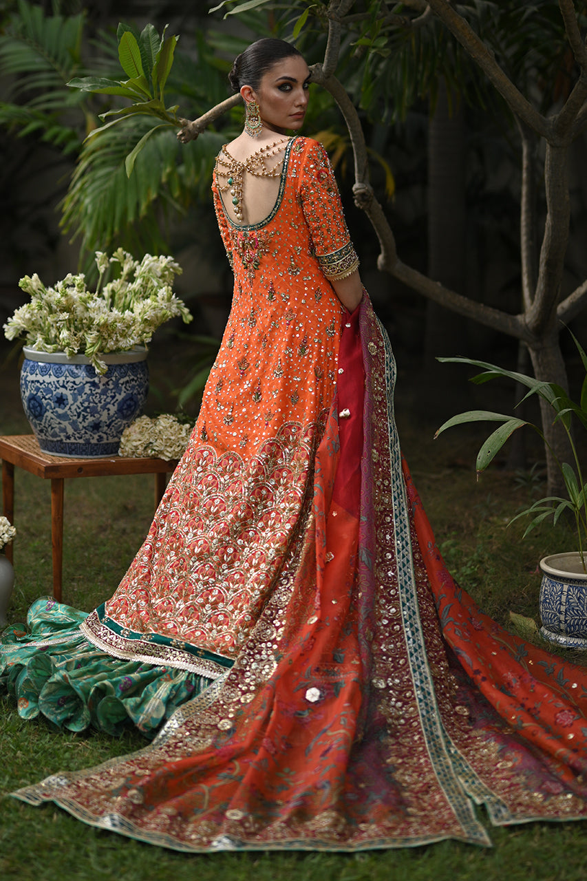 Clementine Zardozi & Gota Cotton Net Lehenga (3-Piece) - Image 4