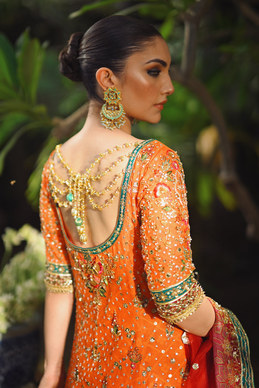 Clementine Zardozi & Gota Cotton Net Lehenga (3-Piece) - Image 5