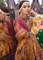 Orange Gota Zardozi Tissue Kalidaar Lehenga (3-Piece) - Image 3