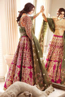 Orange Kora Dabka Resham Silk Bridal Lehenga (3-Piece) - Image 3