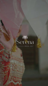 Pakistani Rust Orange Embellished Silk Bridal Lehenga (3-Piece) - Image 8