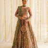 Burnt Orange Zardozi Silk Bridal Lehenga (3-Piece) - Image 2