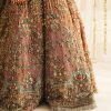 Burnt Orange Zardozi Silk Bridal Lehenga (3-Piece) - Image 5