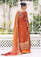 Burnt Orange Zardozi Charmeuse Salwar Kameez (3-Piece) - Image 7