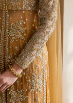 Indian Orange Embellished Net & Lama Sharara (3-Piece) - Image 6