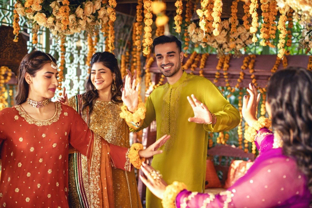 Burnt Orange Zardozi Karandi Silk Gharara (3-Piece) - Image 3