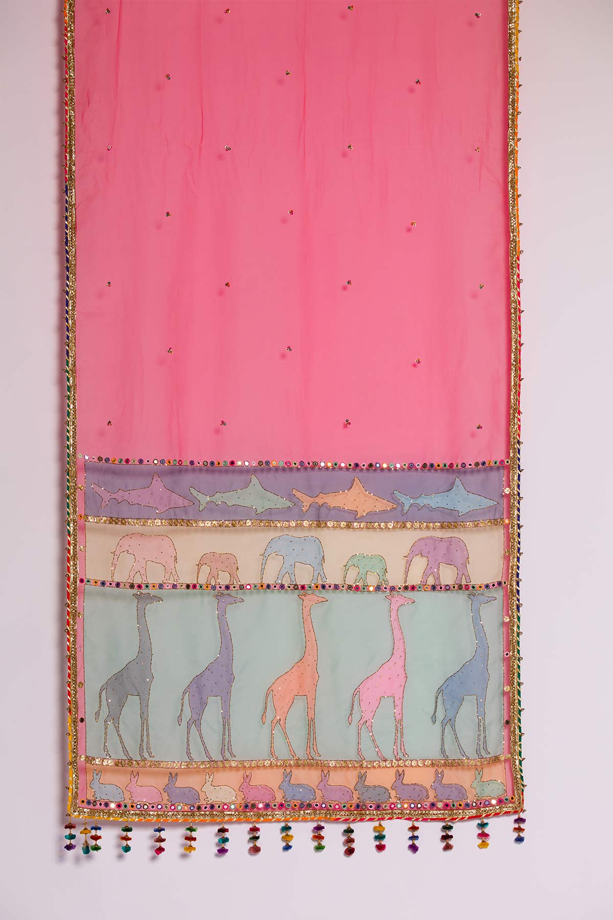 Pakistani Orange Zardozi Raw Silk Anarkali Gharara (3-Piece) - Image 3