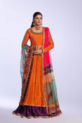 Orange Zardozi Raw Silk Anarkali Gharara (3-Piece) - Image 1