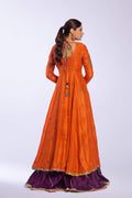 Orange Zardozi Raw Silk Anarkali Gharara (3-Piece) - Image 13