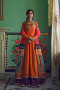 Orange Zardozi Raw Silk Anarkali Gharara (3-Piece) - Image 7