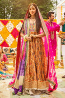 Pakistani Rust Zardozi Block Print Lame Silk Kalidar (2-Piece) - Image 3