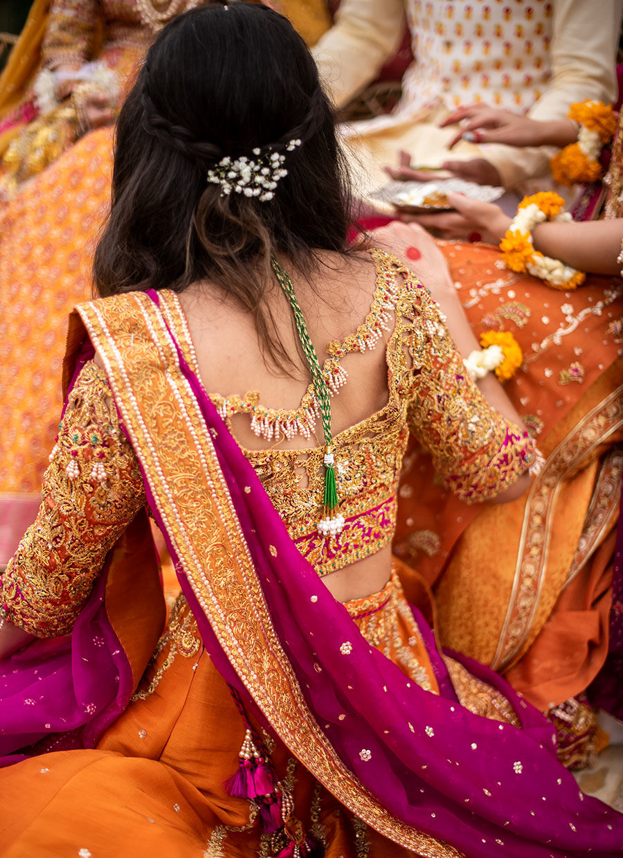 Burnt Orange Embellished Net Kalidaar (3-Piece) - Image 11