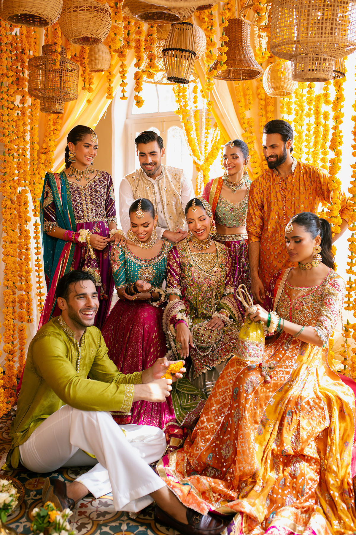 Pakistani Burnt Orange Zardozi Silk Kalidar (2-Piece) - Image 11