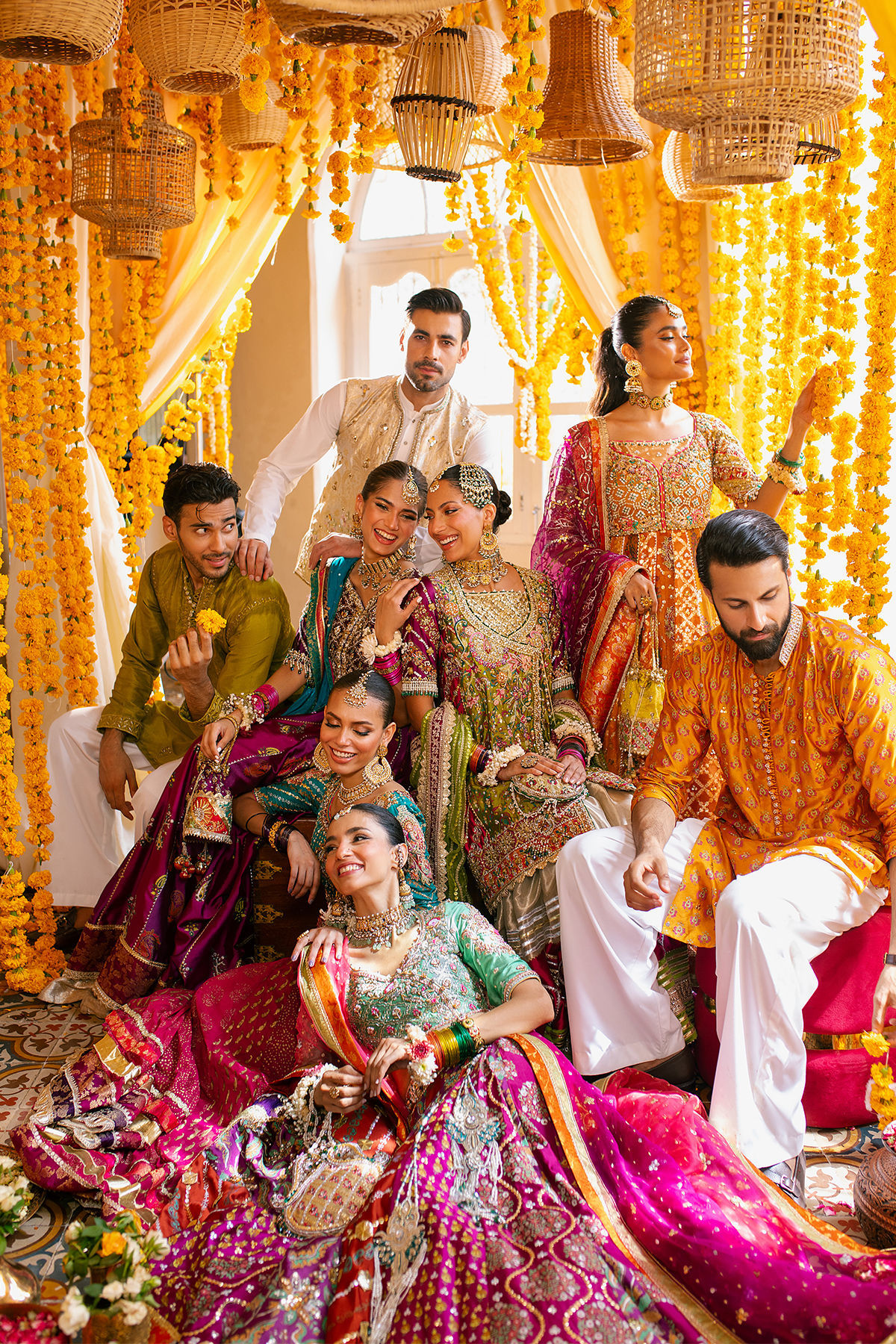 Pakistani Burnt Orange Zardozi Silk Kalidar (2-Piece) - Image 12