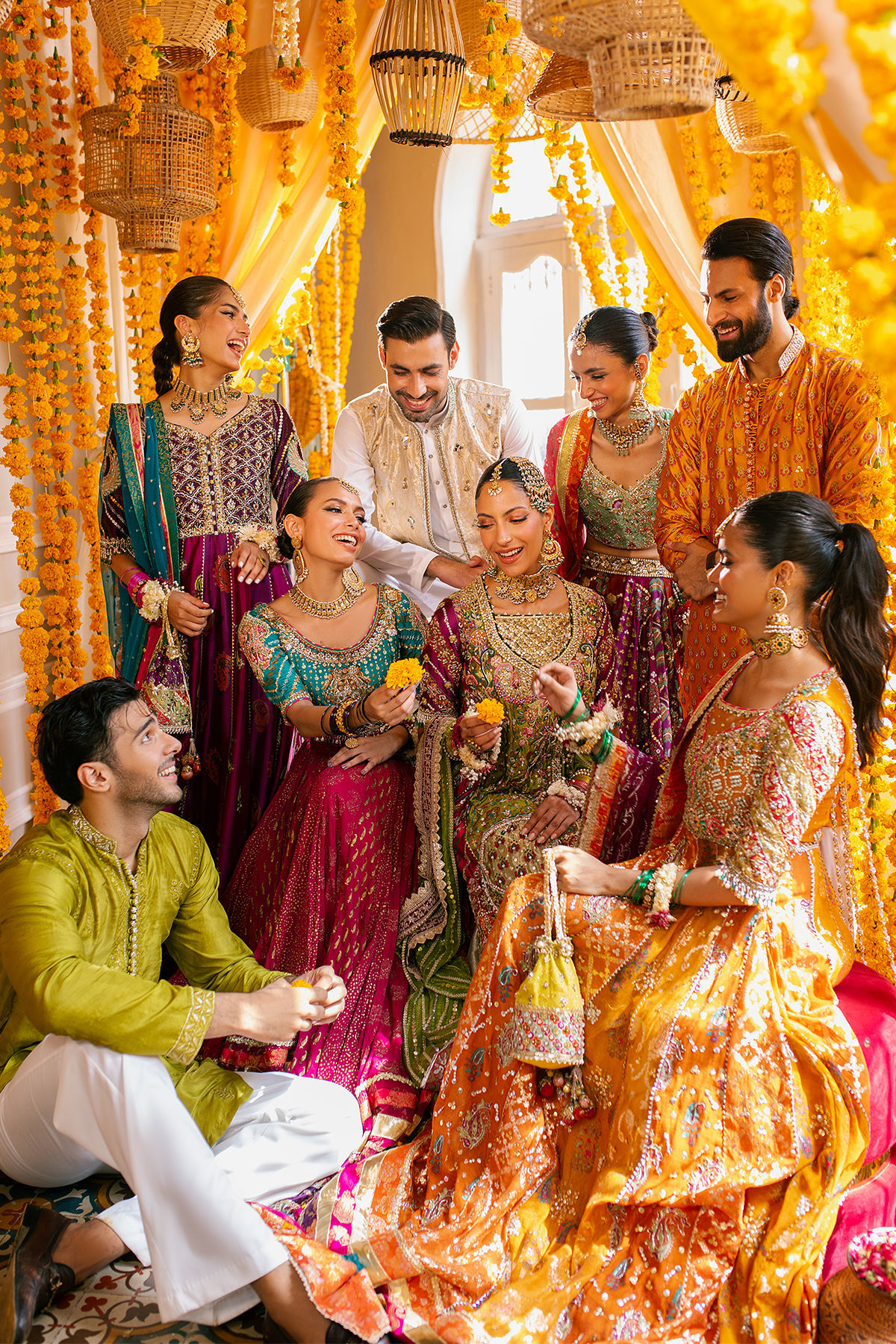 Pakistani Burnt Orange Zardozi Silk Kalidar (2-Piece) - Image 14