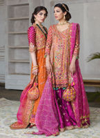 Burnt Orange Zardozi Kataan Silk Lehenga (3-Piece) - Image 4
