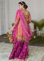 Burnt Orange Zardozi Kataan Silk Lehenga (3-Piece) - Image 6