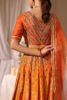 Orange Hand-Embellished Organza Lehenga (3-Piece) - Image 7