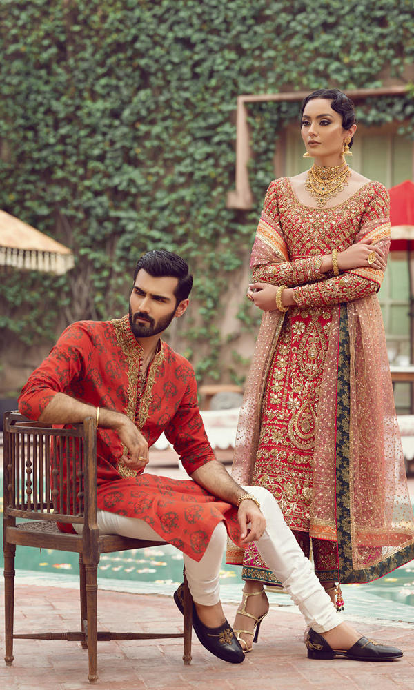 Rusty Orange Printed Cotton-Silk Kurta (2-Piece) - Image 11