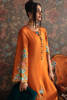 Pakistani Burnt Orange Embroidered Raw Silk Long Shirt (3-Piece) - Image 4