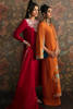 Pakistani Burnt Orange Embroidered Raw Silk Long Shirt (3-Piece) - Image 6