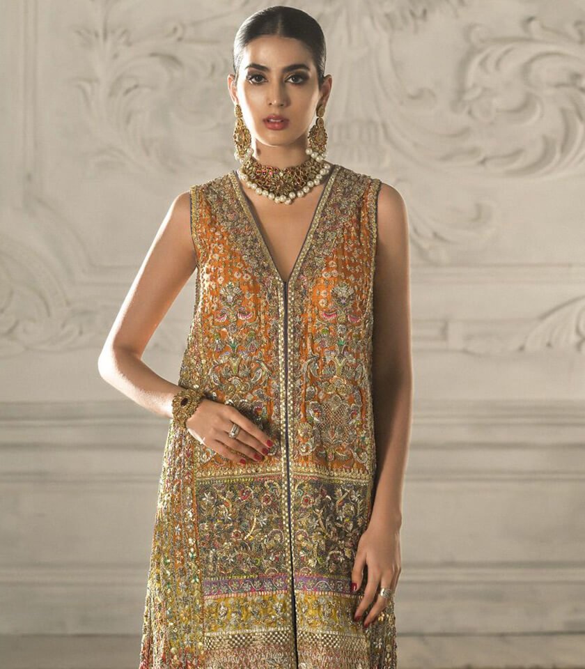 Bright Chunri Embroidered Silk Blend Jacket (2-Piece) - Image 3