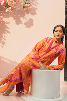 Pakistani Rust Digital Printed Silk Salwar Kameez (3-Piece) - Image 4