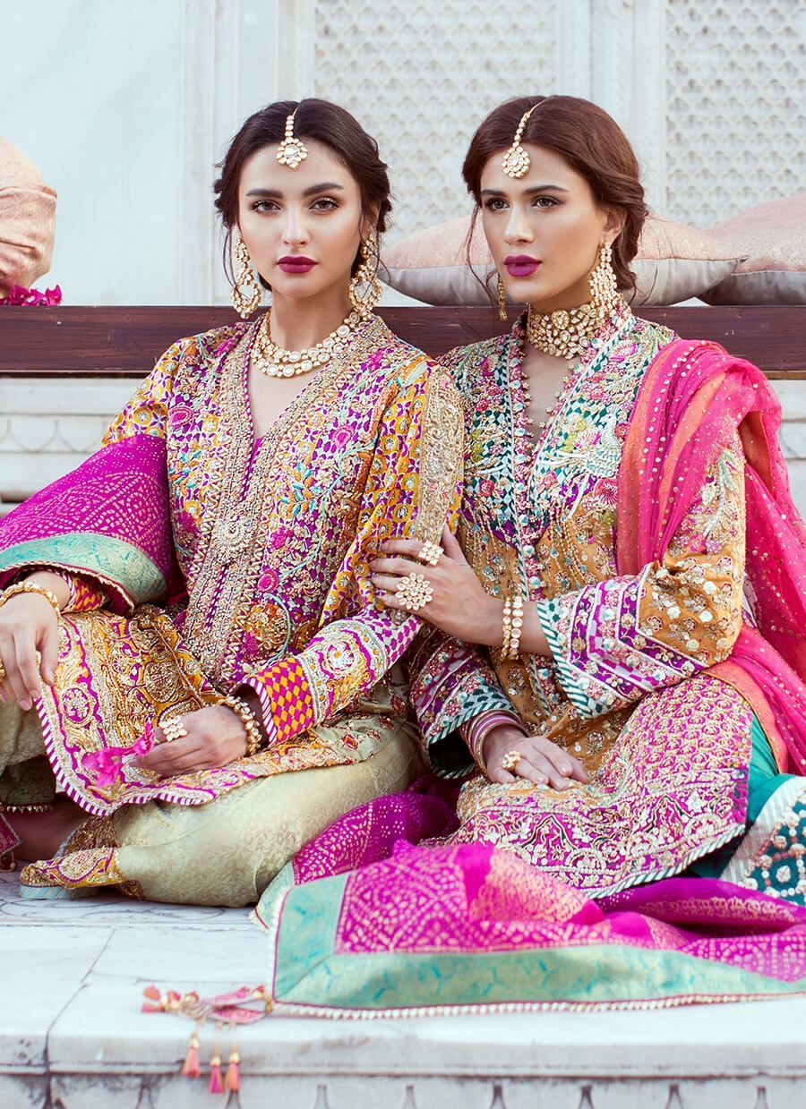 Burnt Orange Gota Embroidered Silk Salwar Kameez (3-Piece) - Image 1