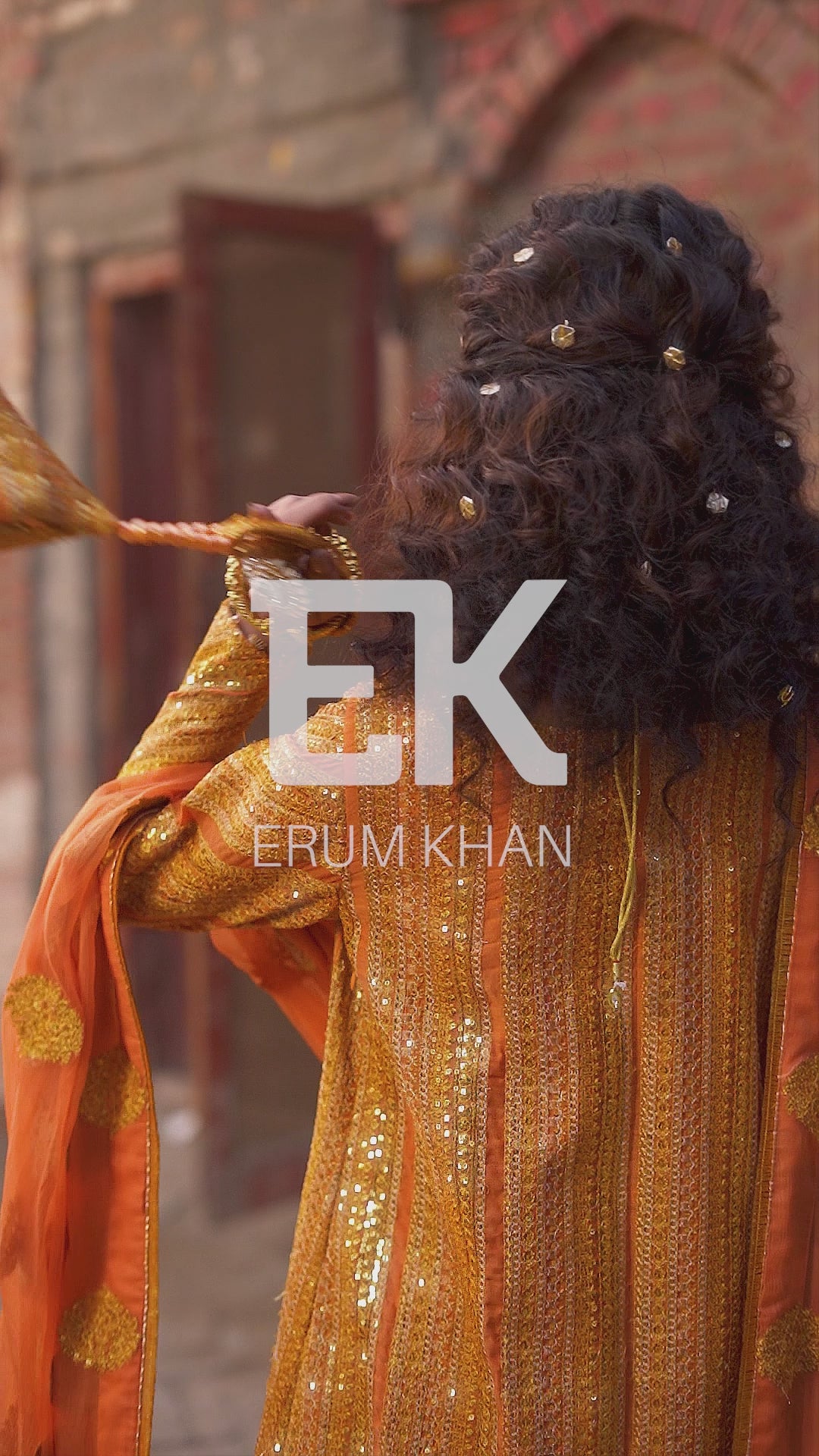 Burnt Orange Embroidered Zari Salwar Kameez (3-Piece) - Image 17