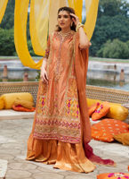 Mango Sorbet Embroidered Charmeuse Sharara (3-Piece) - Image 2