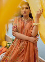 Mango Sorbet Embroidered Charmeuse Sharara (3-Piece) - Image 3