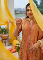 Mango Sorbet Embroidered Charmeuse Sharara (3-Piece) - Image 4