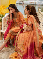 Mango Sorbet Embroidered Charmeuse Sharara (3-Piece) - Image 5