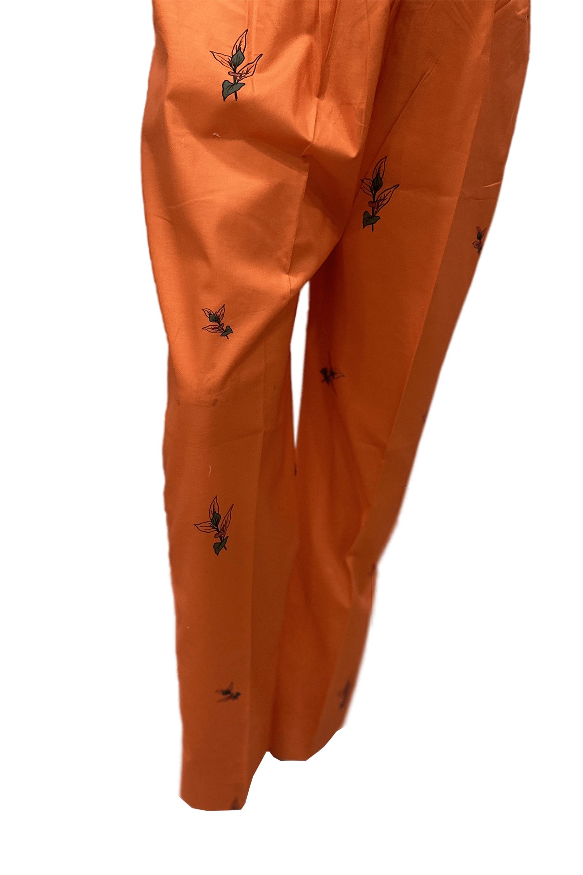 Pakistani Orange Digital Printed Cotton Trouser (1-Pc) - Image 1