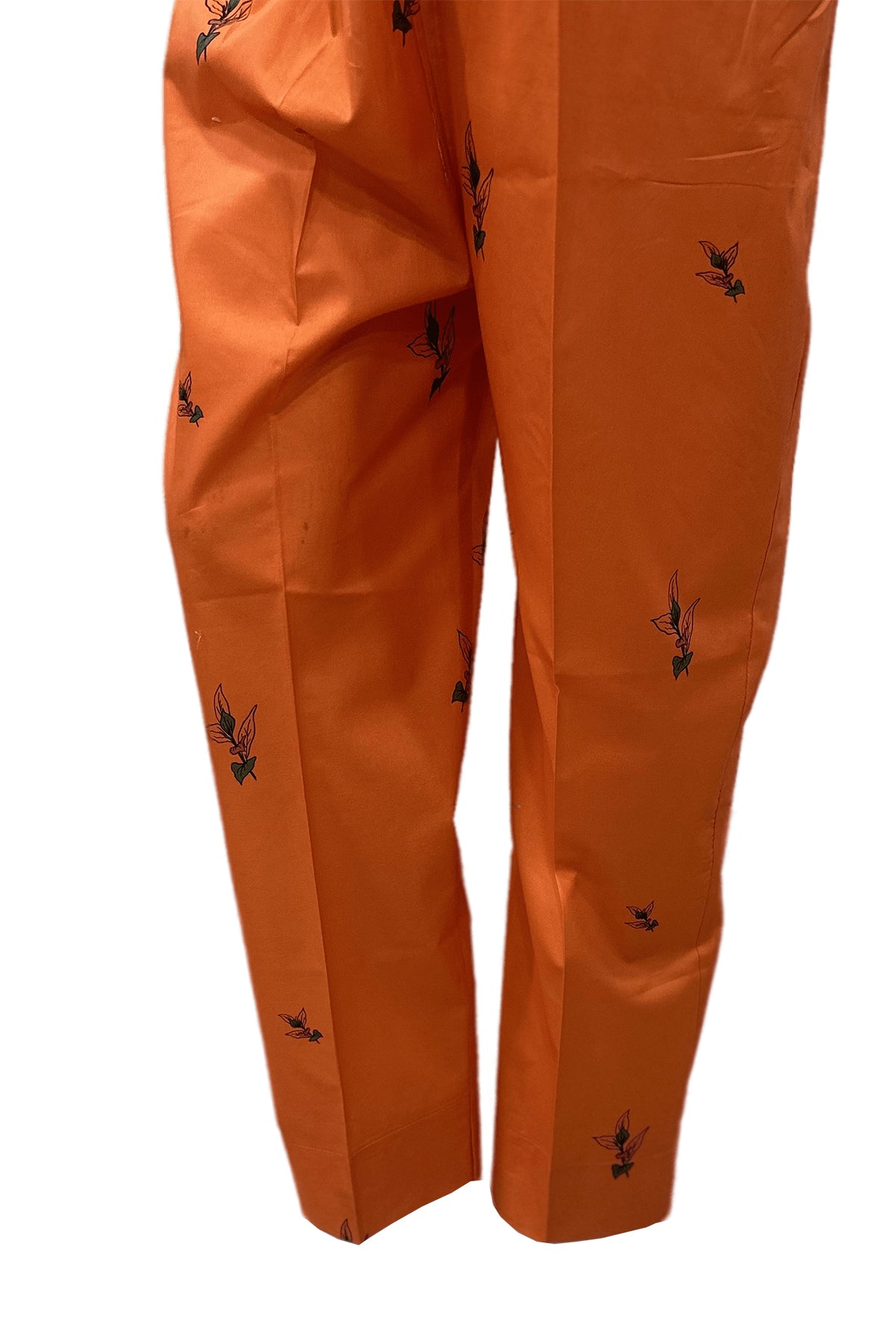Pakistani Orange Digital Printed Cotton Trouser (1-Pc) - Image 2