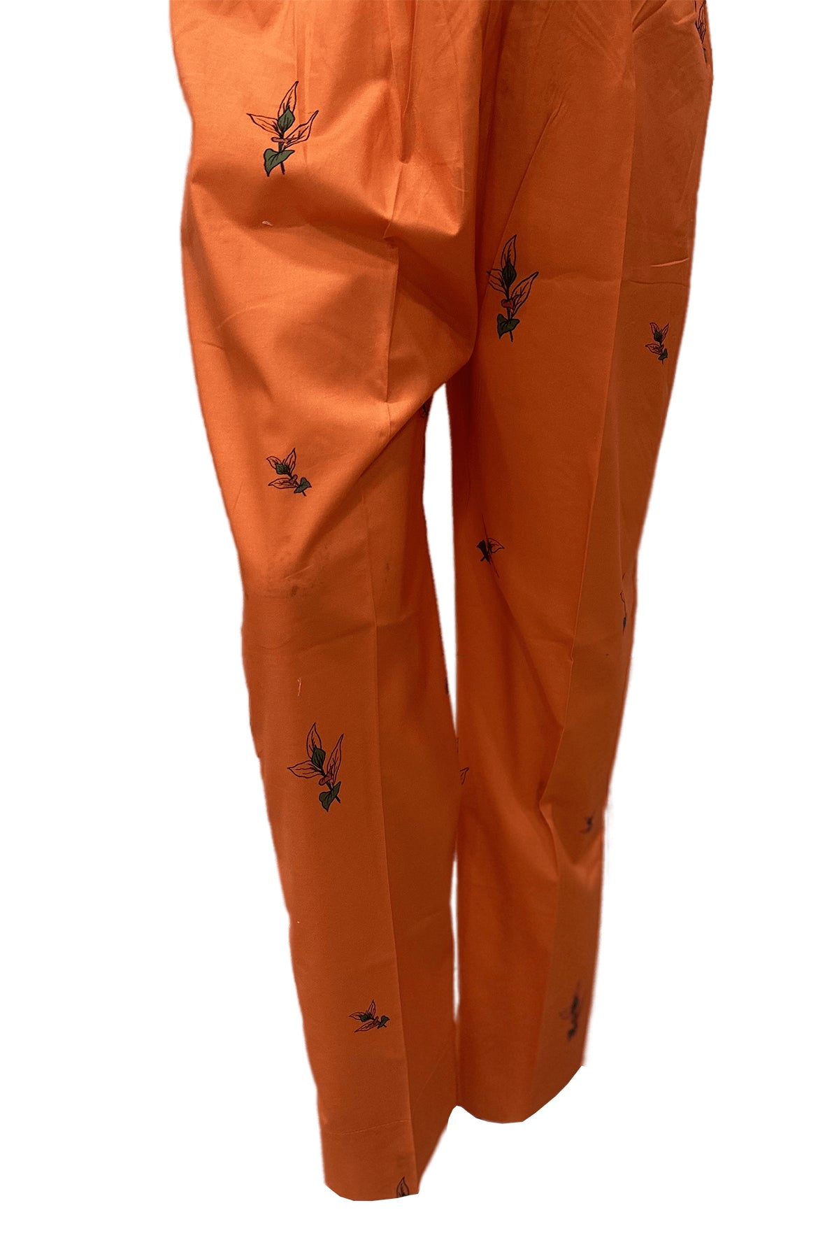 Pakistani Orange Digital Printed Cotton Trouser (1-Pc) - Image 3