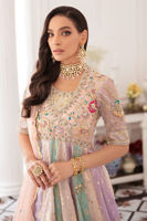 Multicoloured Zardozi Net Kalidar Dress (3-Piece) - Image 3