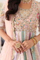 Multicoloured Zardozi Net Kalidar Dress (3-Piece) - Image 4