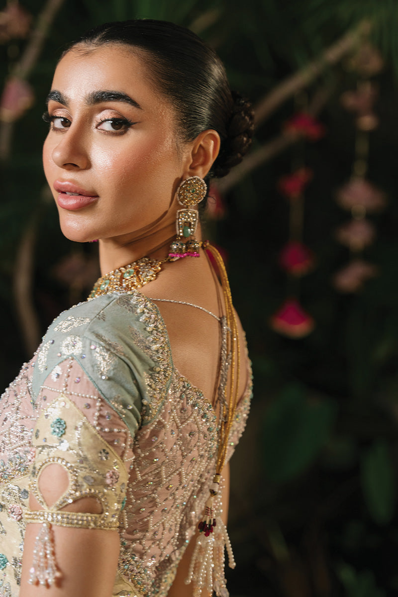 Pastel Hand-Embroidered Blended Fabric Lehenga Choli (3-Piece) - Image 4