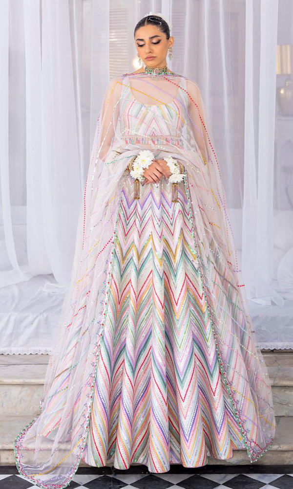 Multi-Colour Sequin Silk-Blend Lehenga (3-Piece) - Image 2