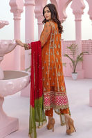 Rust-Peach Gota Resham Net Angrakha (3-Piece) - Image 4