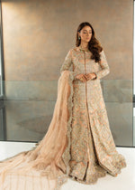 Blush Peach Embroidered Silk Jacket Gown (3-Piece) - Image 4