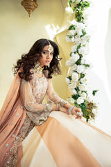Pastel Peach Embroidered Silk Lehenga (3-Piece) - Image 5