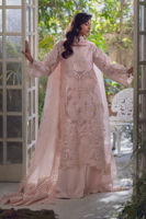 Pakistani Sandy Peach Reverse Appliqué Kora Cotton Salwar Kameez (3-Piece) - Image 2