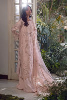 Pakistani Sandy Peach Reverse Appliqué Kora Cotton Salwar Kameez (3-Piece) - Image 3