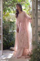 Pakistani Sandy Peach Reverse Appliqué Kora Cotton Salwar Kameez (3-Piece) - Image 4